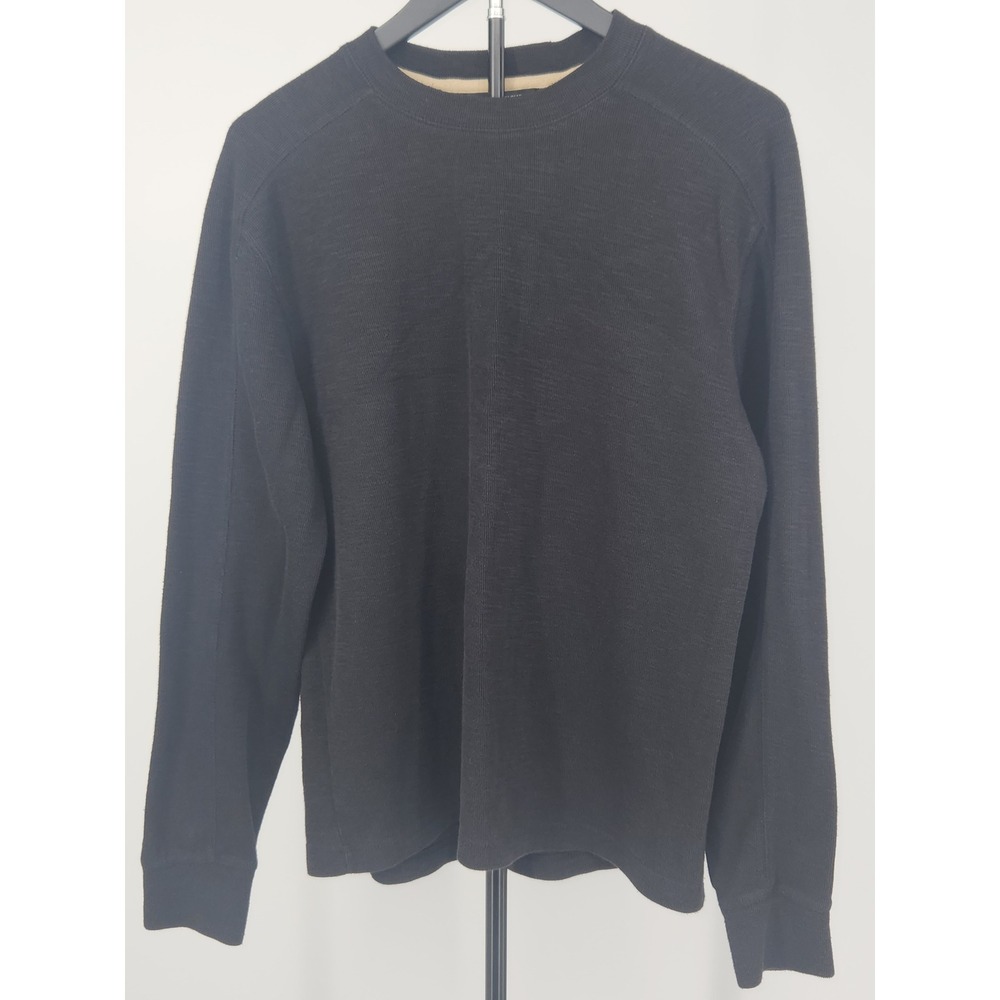 Banana Republic Mens Black Ribbed Long Sleeve Crewneck Top Size M RN 54023